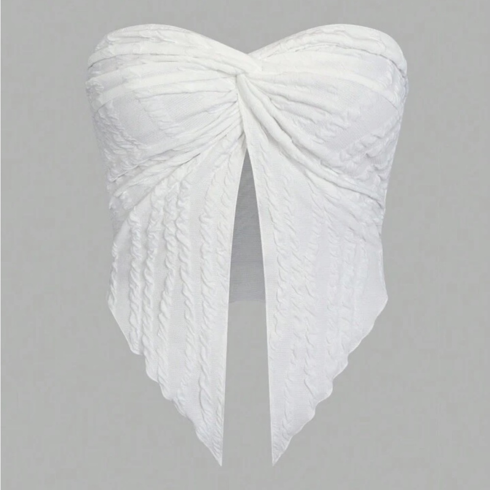 White Split Hem Top